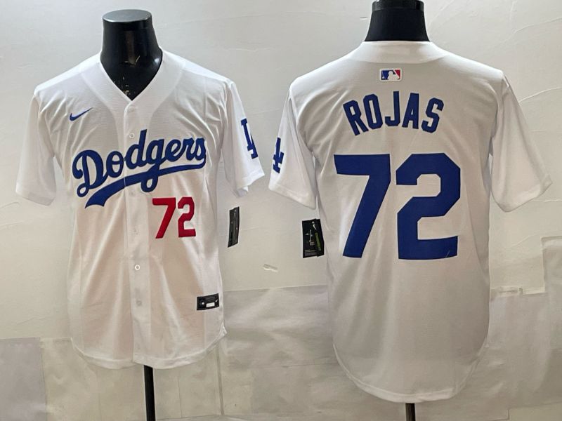 Men 2025 Los Angeles Dodgers #72 Rojas White Game Nike MLB Jersey style 004